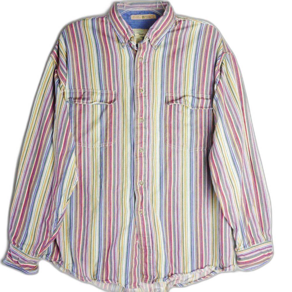 Vintage American Terrain Mens Size L Shirt Long Sleeve Multicolor Button…